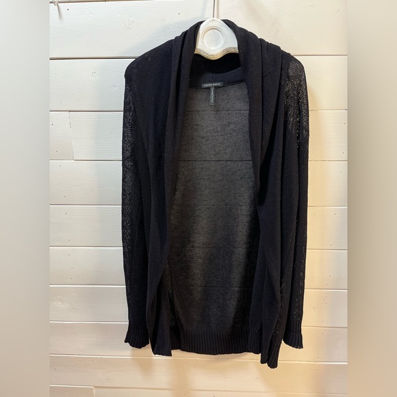 SARAH PACINI – Black Open-Front Knit Cardigan – One Size - Picture 11 of 16